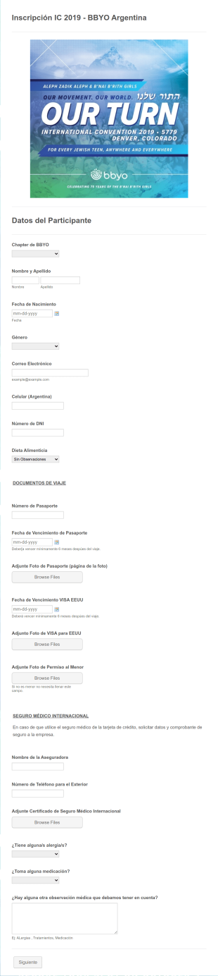 Inscripción De Participantes A Convención Internacional Form Template