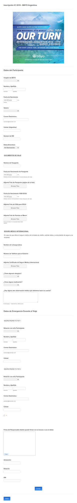 Inscripción De Participantes A Convención Internacional