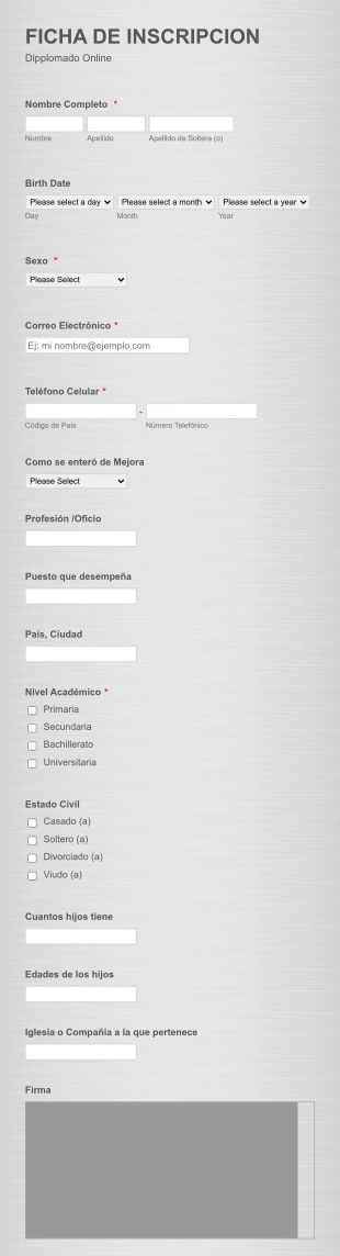 Inscripción Diplomado