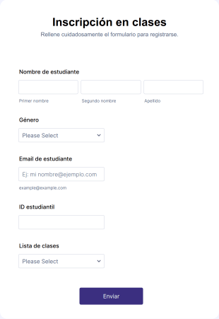Inscripción En Clases Form Template