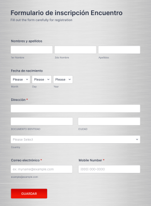 Inscripcion Encuentro Form Template