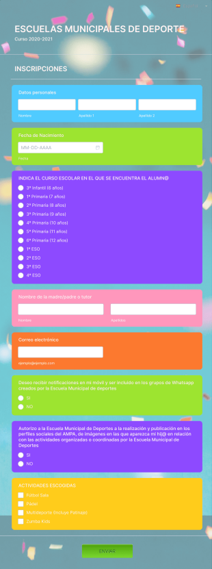 Inscripciones EMD Valencia Form Template