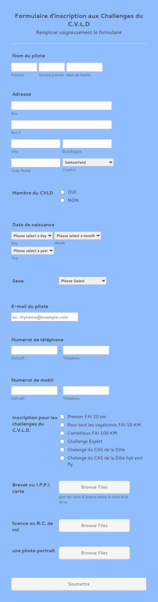 Inscription à Un Défi/challenge Sportif