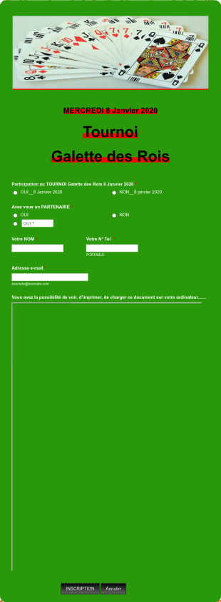 Inscription à Un Tournoi En Ligne Form Template