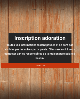 Inscription à Une Retraite D'adoration Religieuse