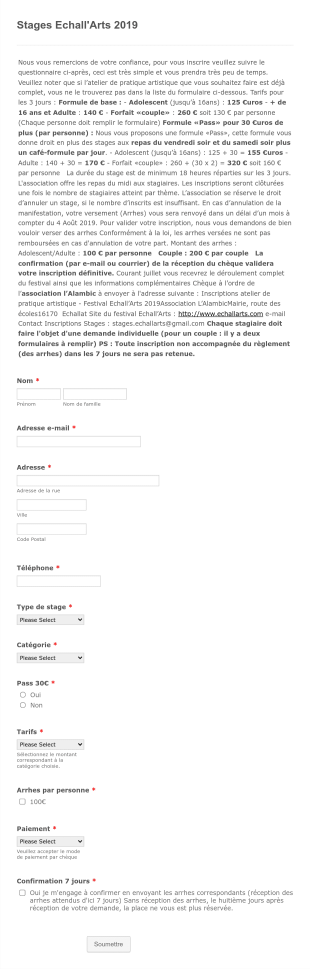 Inscription Atelier D'écriture Form Template