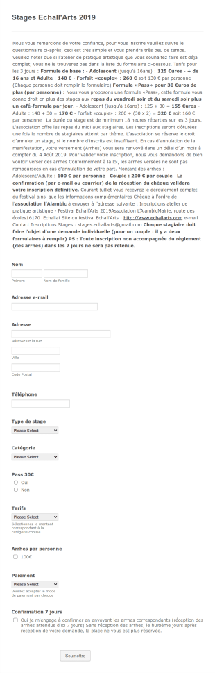 Inscription Atelier D'écriture