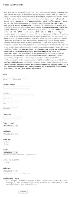 Inscription Atelier D'écriture