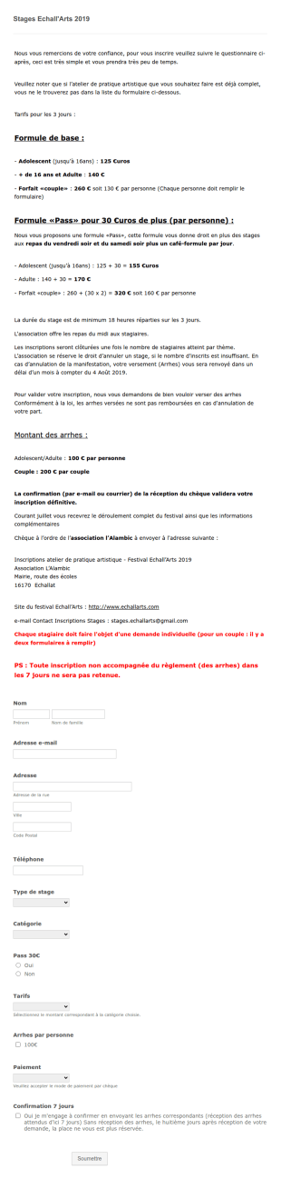 Inscription Atelier En Français