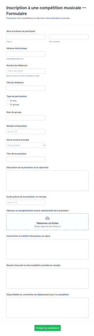 Inscription Au Concours De Musique Form