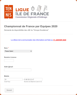 Inscription Championnat De France Sportif Form Template