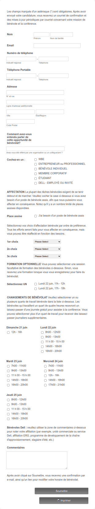 Inscription Des Bénévoles Détaillée