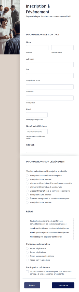 Inscription En Ligne à L'évènement