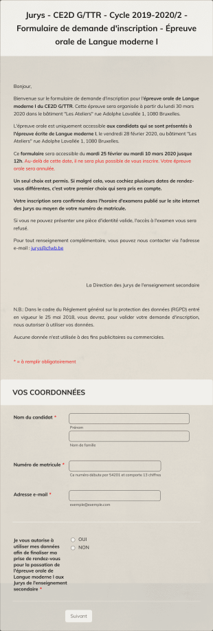 Inscription Examen De Langue Form Template