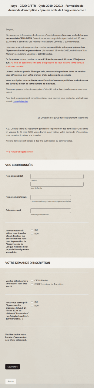 Inscription Examen De Langue