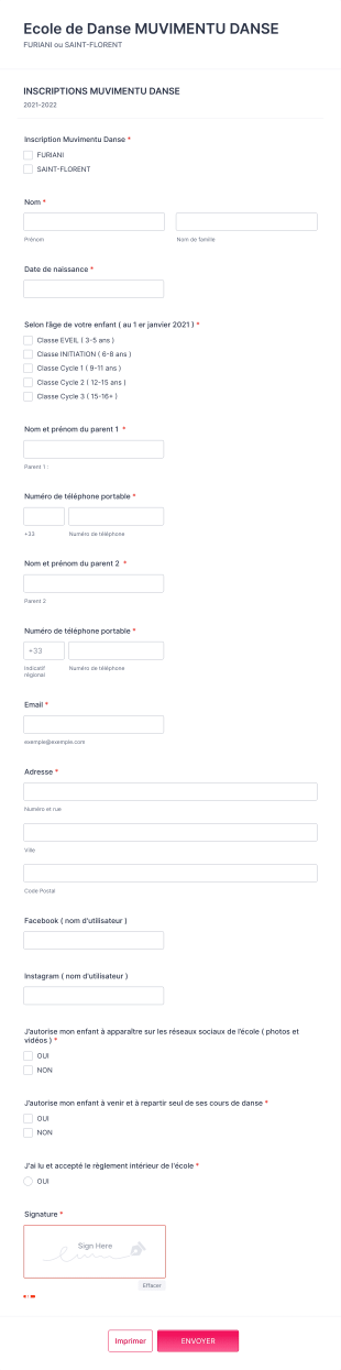 Inscriptions Muvimentu Danse Form Template