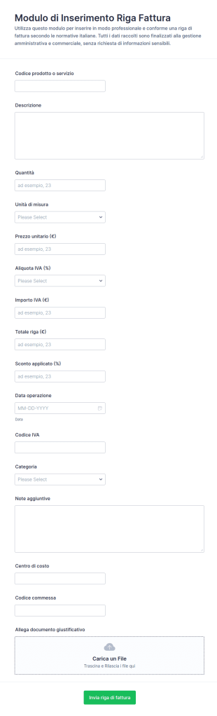Inserimento Righe Fattura