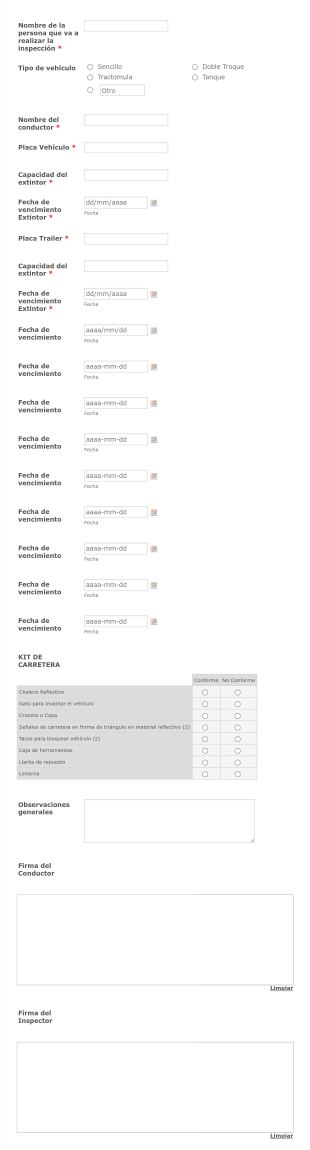 Inspección De Botiquín Y Extintor Form Template