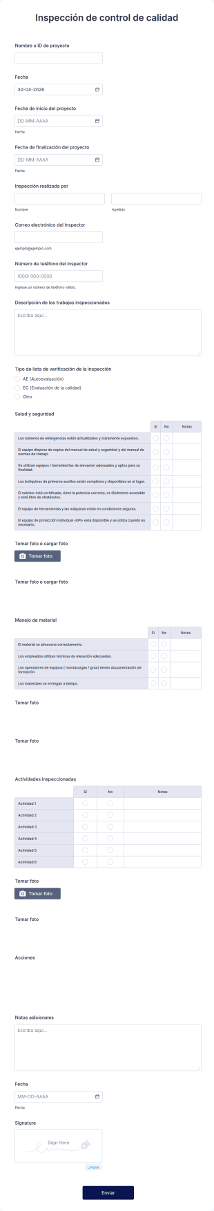 Inspección De Control De Calidad