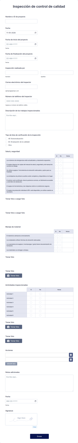 Inspección De Control De Calidad