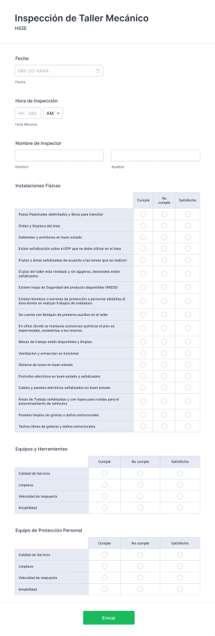 Inspección De Taller Mecánico