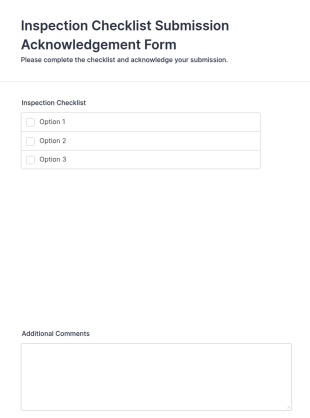 Inspection Checklist Submission Acknowledgement Form Template