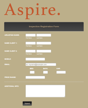 Inspection Registration Form Template