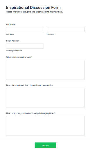 Inspirational Discussion Form Template