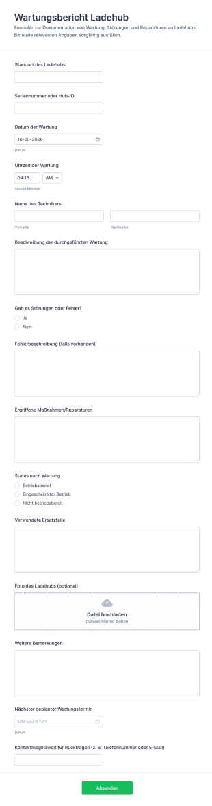Instandhaltungsbericht Für Ladehub