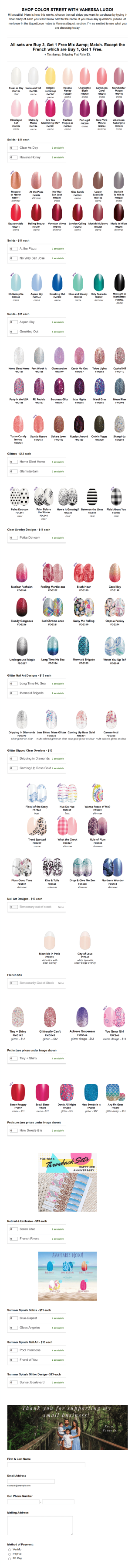 Nail On Hand Stock Order Form Template