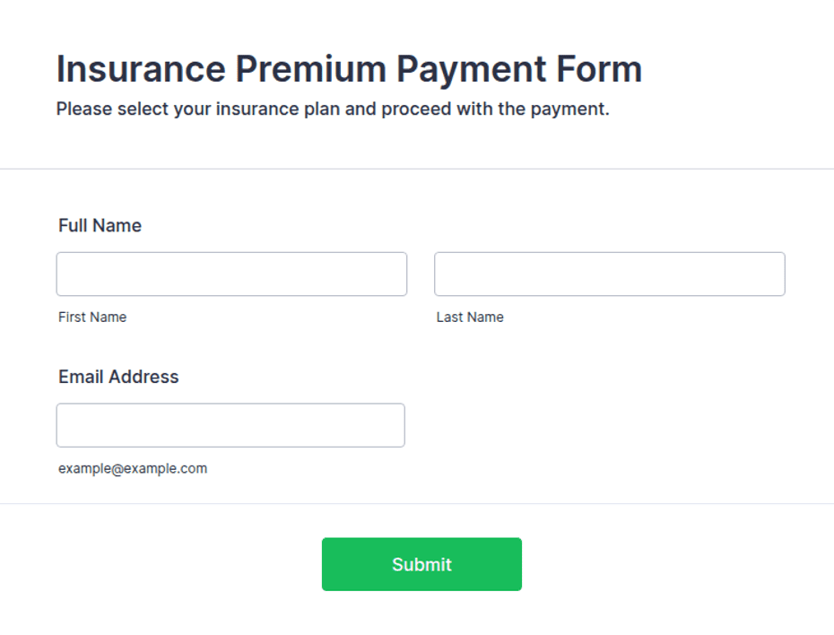 Insurance Premium Payment Form Template | Jotform