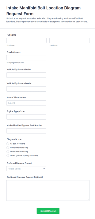 Intake Manifold Bolt Location Diagram Request Form Template