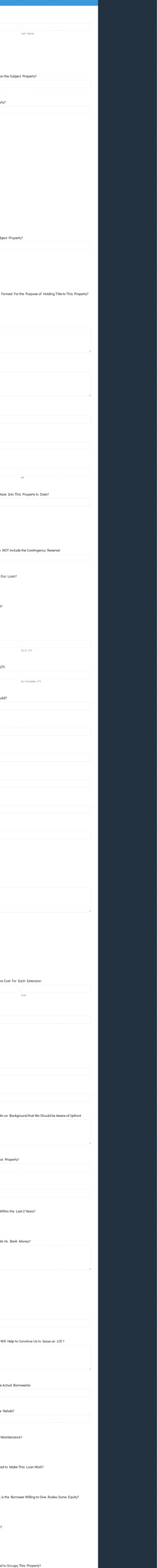 Mortgage Client Intake Form Template