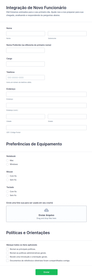 Integração De Novos Funcionários