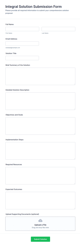 Integral Solution Submission Form Template