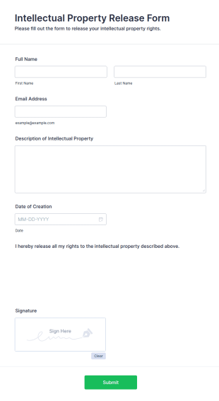 Intellectual Property Release Form Template