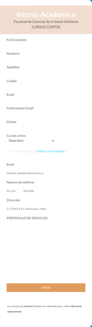 Interés Académico Cursos Cortos Form Template