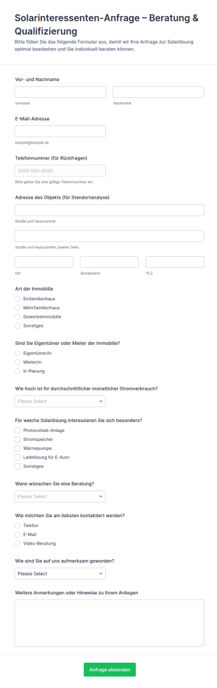 Interesse An Solarenergie Umfrage
