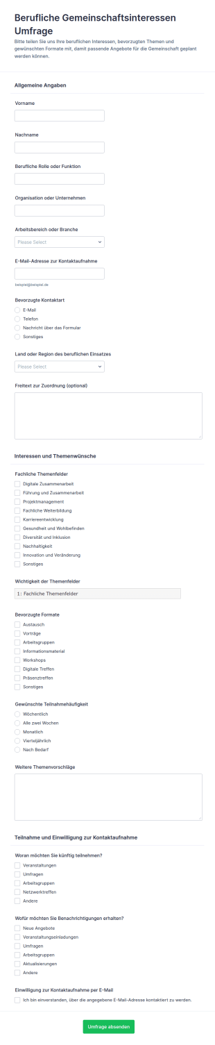 Interessenbefragung Zur Community