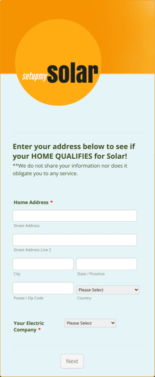 Interested In Solar Form Template