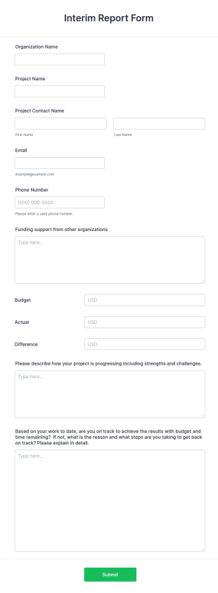 Interim Report Form Template
