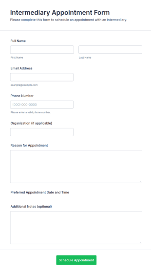 Intermediary Appointment Form Template