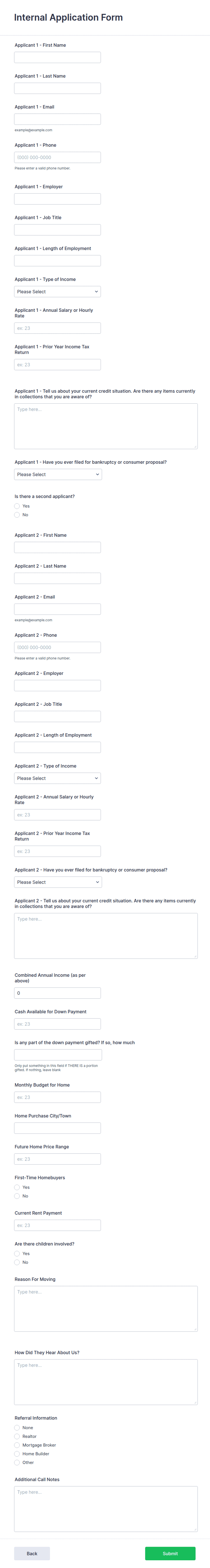 Internal Application Form Template | Jotform