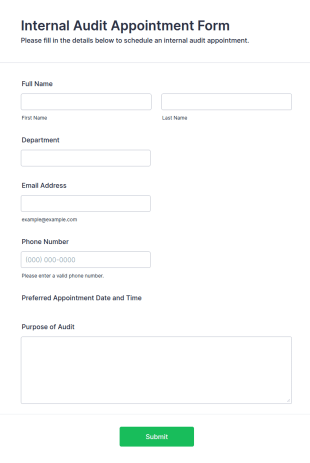 Internal Audit Appointment Form Template