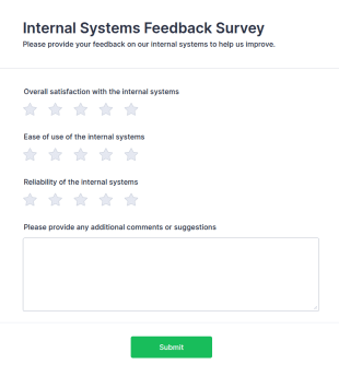 Internal Systems Feedback Survey Form Template