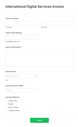 International Digital Services Invoice Form Template