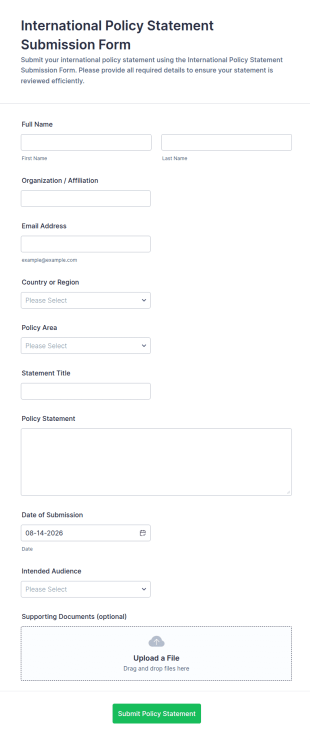International Policy Statement Submission Form Template