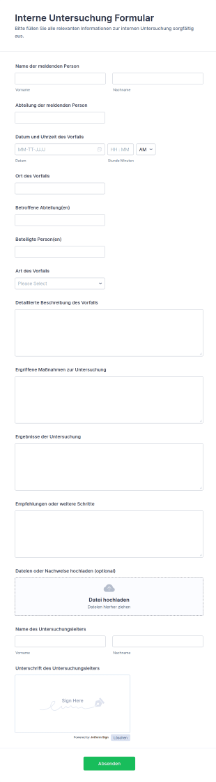 Interne Untersuchung Umfrage