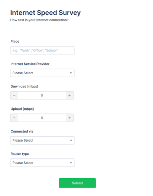 Internet Speed Survey Form Template