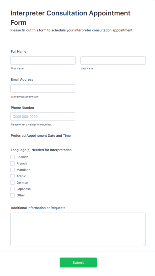 Interpreter Consultation Appointment Form Template